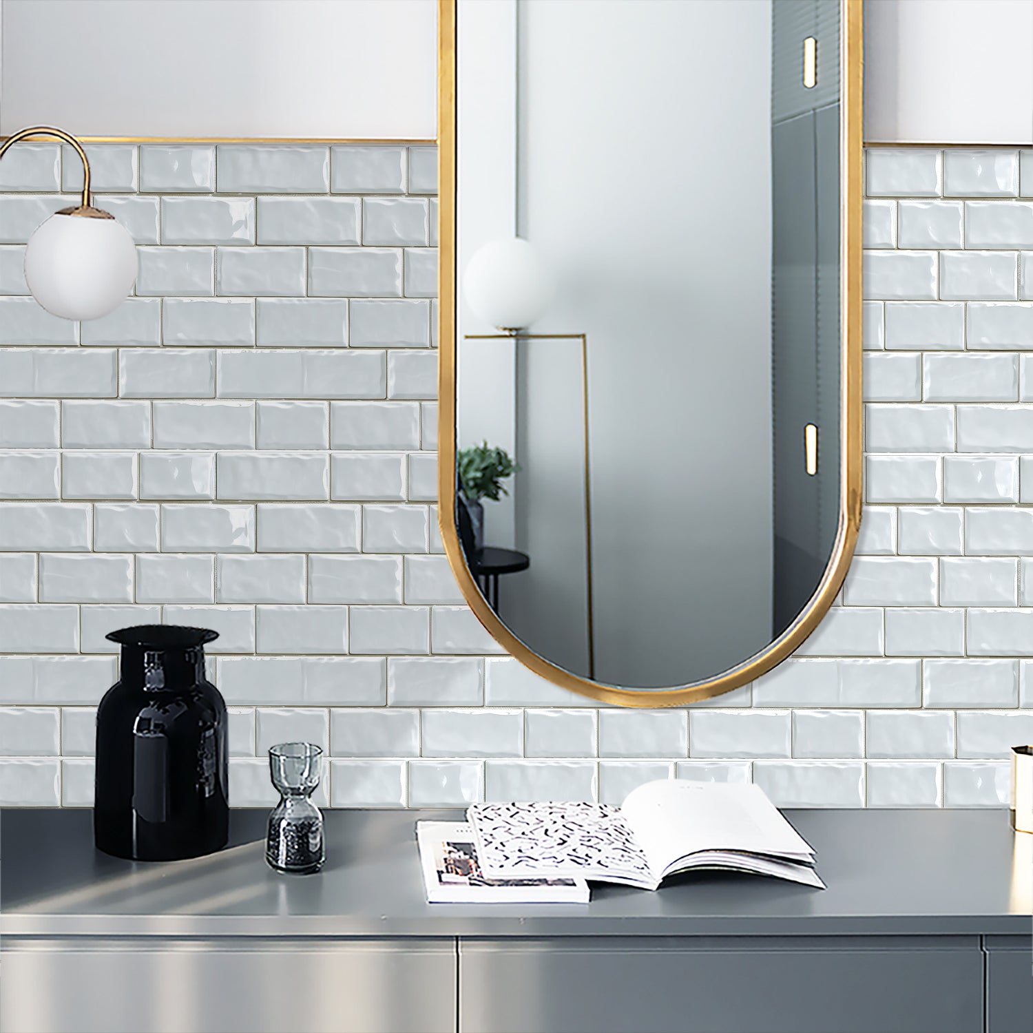 White Wall Stickers For Kitchen And Bathroom Walls