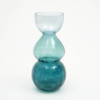 Ombre Bubble Glass Vase - Gradient Hourglass Statement Decor