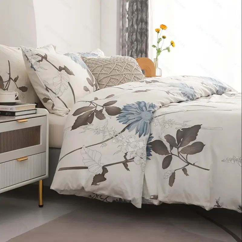 Big Flower Duvet Cover - Soft Botanical Bedroom Bedding