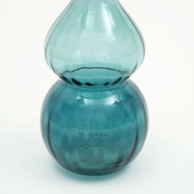 Ombre Bubble Glass Vase - Gradient Hourglass Statement Decor