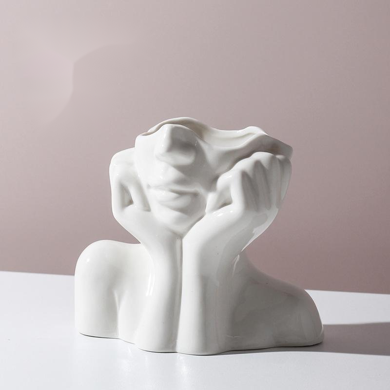 Abstract Female Body Ceramic Vase - Modern Sculptural Art Decor