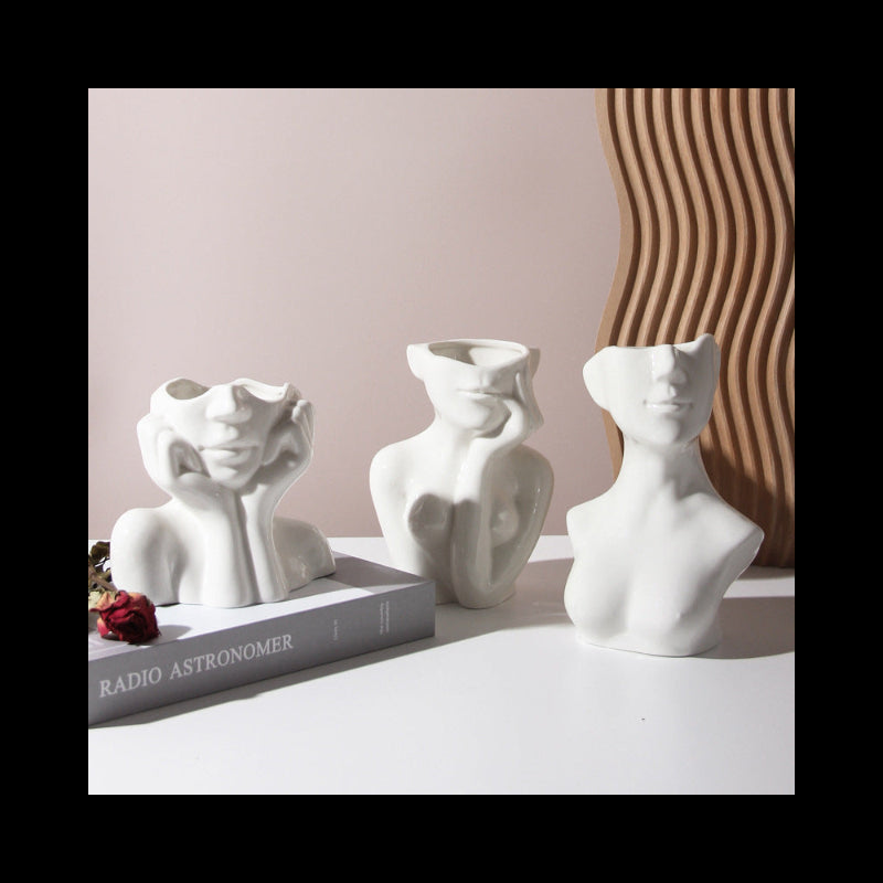 Abstract Female Body Ceramic Vase - Modern Sculptural Art Decor