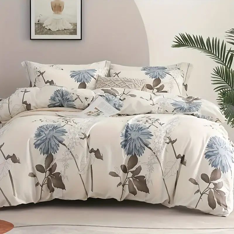 Big Flower Duvet Cover - Soft Botanical Bedroom Bedding