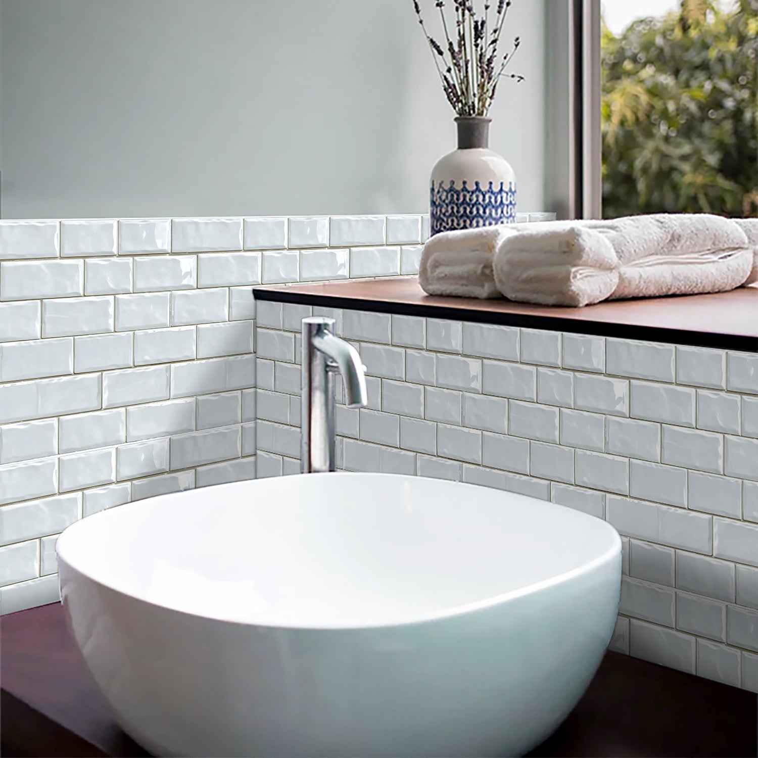 White Wall Stickers For Kitchen And Bathroom Walls