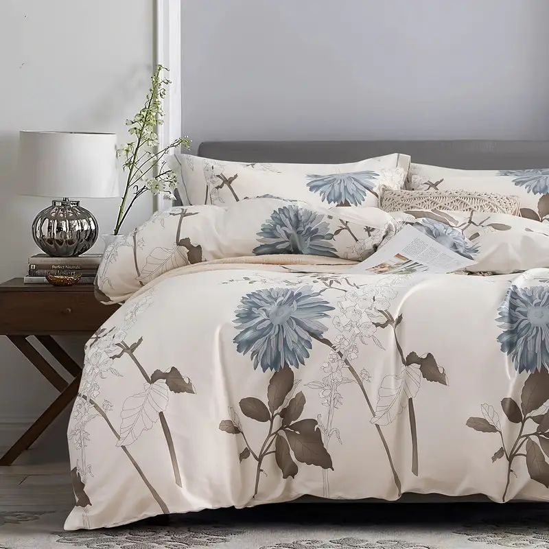 Big Flower Duvet Cover - Soft Botanical Bedroom Bedding