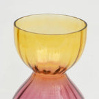 Amber Gradient Bubble Glass Vase - Retro Modern Stacked Decor