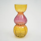 Amber Gradient Bubble Glass Vase - Retro Modern Stacked Decor