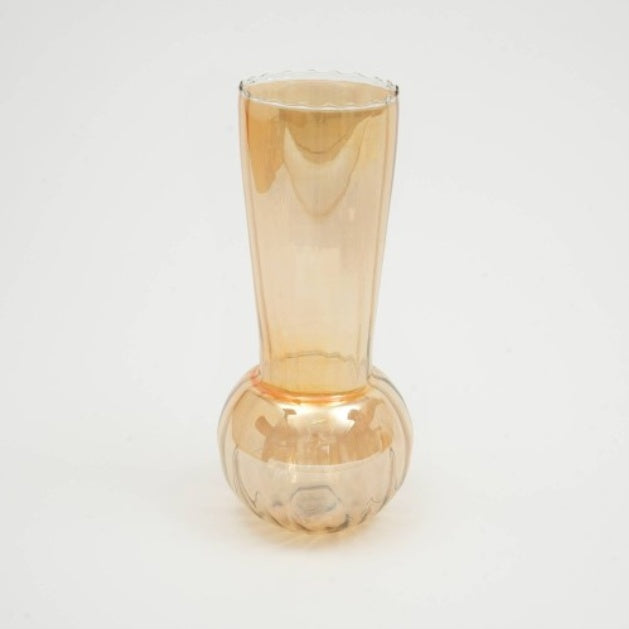 Amber Swirl Glass Vase - Whirlpool Design Statement Decor