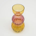 Amber Gradient Bubble Glass Vase - Retro Modern Stacked Decor