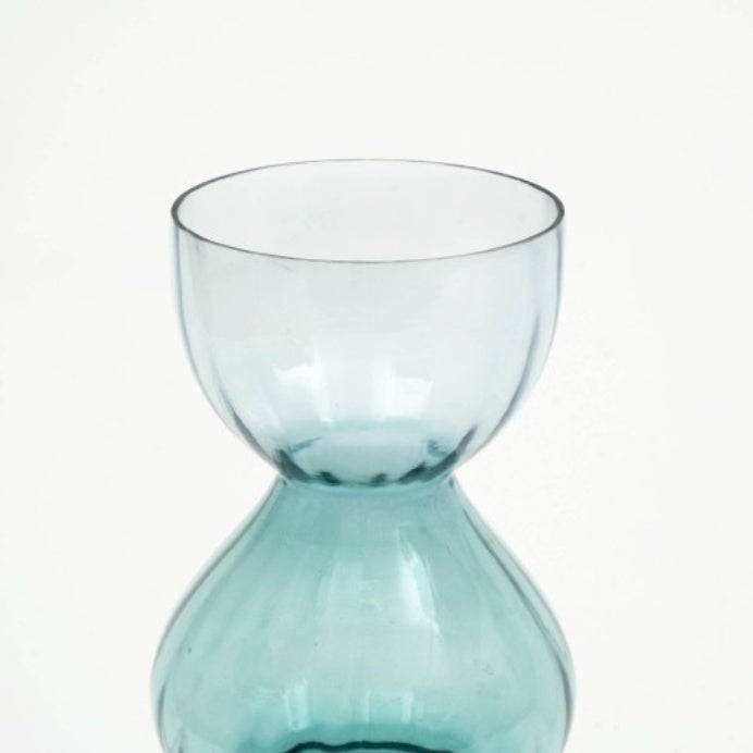 Ombre Bubble Glass Vase - Gradient Hourglass Statement Decor