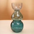 Ombre Bubble Glass Vase - Gradient Hourglass Statement Decor