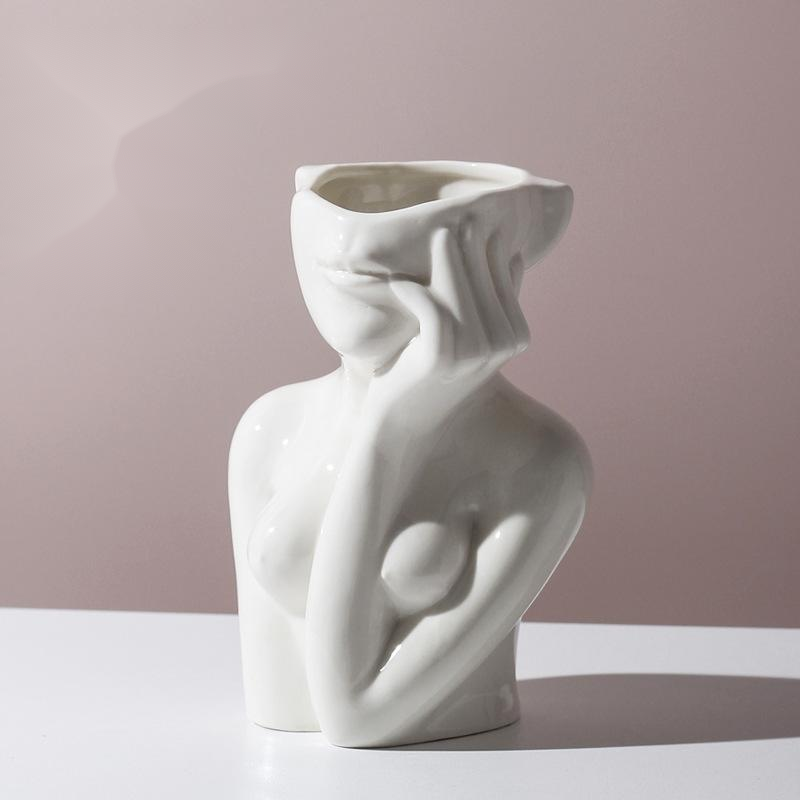 Abstract Female Body Ceramic Vase - Modern Sculptural Art Decor